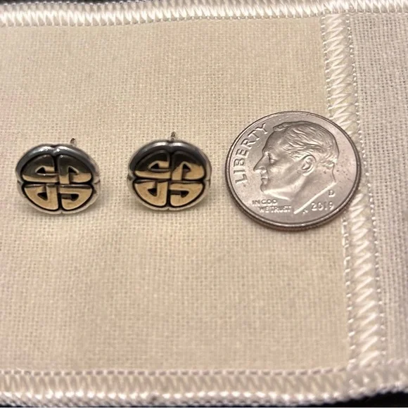 Retired and rare James Avery Sterling/14k stud earrings - Picture 3 of 4
